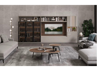 Wohnwand Moderne weiße Wohnzimmermöbel Luxuriöse Holzmöbel Einrichtung