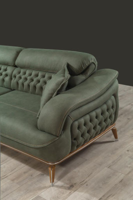 Luxus Garnitur Set Sofagarnitur 3+3+1 Sitzer Sofas Sessel Stoff 3tlg.