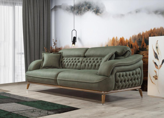 Luxus Garnitur Set Sofagarnitur 3+3+1 Sitzer Sofas Sessel Stoff 3tlg.