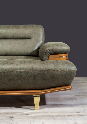 Sofagarnitur 331 Sitzer Set Design Sofa Leder Sessel Wohnzimmer Neu