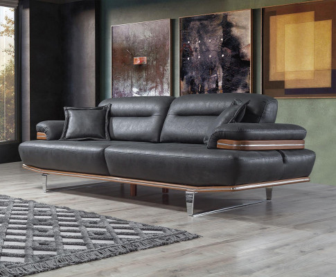 Sofagarnitur Set 321 Sitzer Leder Sofa Couch Garnitur Design Couchen