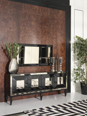 Großes Essecke Essgruppe Esszimmer Esstisch Stühle 10tlg Schwarz Holz