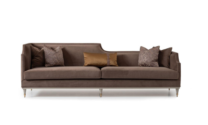 Stoffsofa Viersitzer Sofa 4 Sitzer Braun Sofas Wohnzimmer Polstersofa