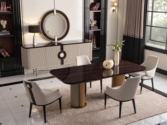 Esstisch Esszimmertisch Tisch Holztisch Holz Esszimmer Braun Luxus