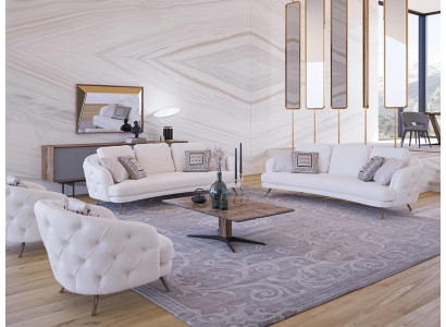 Modern Design Möbel Polstermöbel Dreisitzer Sofas Luxus 2x Sessel Couchtisch