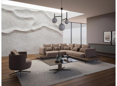 Wohnzimmer Designer Möbel Luxus Garnitur Ecksofa L-Form Einrichtung Couchtisch