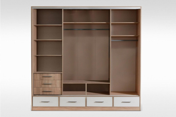 Schrank Kleiderschrank Schrankwand Schlafzimmer Erwachsene Farbe Weiß Möbel Neu