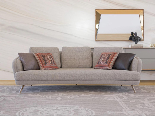  Wohnzimmer Sofa Dreisitzer Chesterfield Grau Polstermöbel Designer Einrichtung