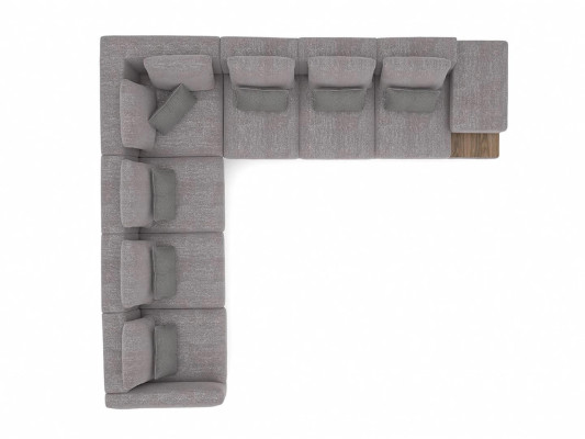 Luxus Set Wohnzimmer Textil Polstersofa L-Form Holz Couchtisch mit Beistelltisch