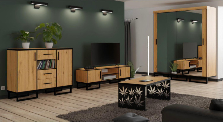 Kleiderschrank Kommodenschrank Design Schrank Vitrine Kommoden XXL Regal Loft