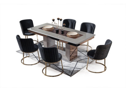 Modern Esszimmer Set Besteht aus Esstisch und 6x Stühle Stilvoll 7tlg.