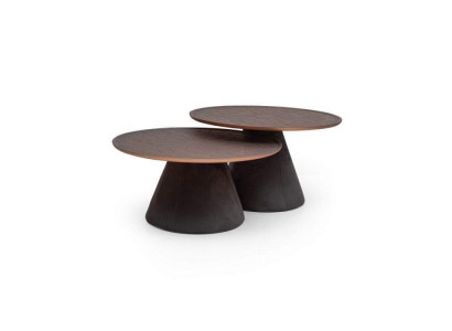  Skandinavische Holz-Couchtische, 2er-Set, minimalistisch