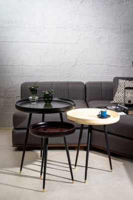  Hochglanz-Lack-Beistelltische, modernes Design, 3er Set für Wohnzimmer