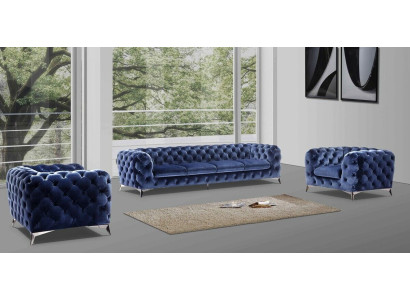 Sofa Chesterfield Couch Polster XXL Big Garnitur Textil 2+1+1 designer Couchen