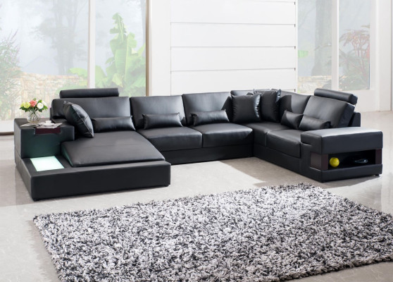Moderne Designer Ecksofa U Form Wohnlandschaft Couch Sofas Polster