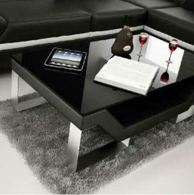 Sofatisch Glas Design Tisch Wonzimmer Leder Couch Beistell Sofa Kaffee