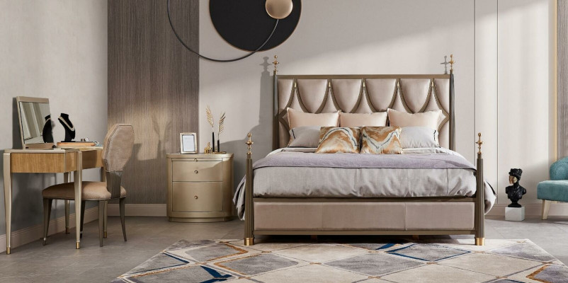 Bett 2x Nachttisch 3 tlg Schlafzimmer Set Design Modern Klassische Massivholz