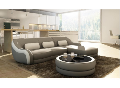 Designer Ledersofa Ecksofa Polster Eck Couch Sitz Eck L Form Garnitur Sofa Neu