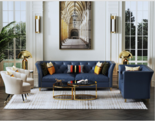 Moderne Chesterfield Sofagarnitur 3+2 Sitzer Stilvolle Couchen Ledermöbel