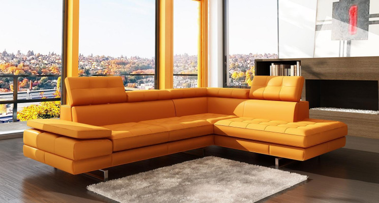 Ledersofa Couch Wohnlandschaft L-Form Design Modern Sofa 5057