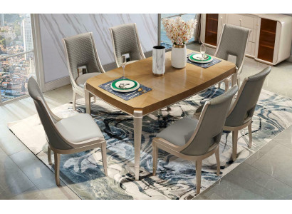 Set Stühle Polster Garnitur Küchen Wohnzimmer Esszimmer Set 6tlg. Massivholz