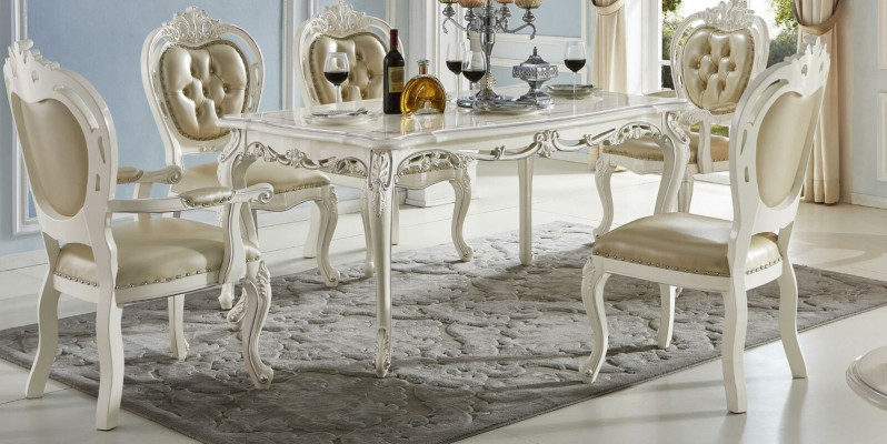 Barock Esstisch Tisch Esszimmer Design Wohnzimmer Garnitur Gruppe Holz