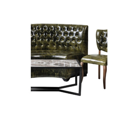 Chesterfield 2x Stühle Sofa 2 Sitzer Set 4 tlg. Sofa Bank Couch Sitzbank Grün