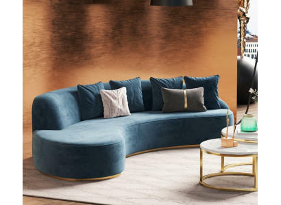 Samt Sofa 4 Sitzer Polster Textil Modern Relax Sitz Luxus Möbel Ecksofa Rund Neu