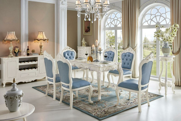 Barock Esstisch Tisch Esszimmer Wohnzimmer Gruppe Garnitur Holz Design