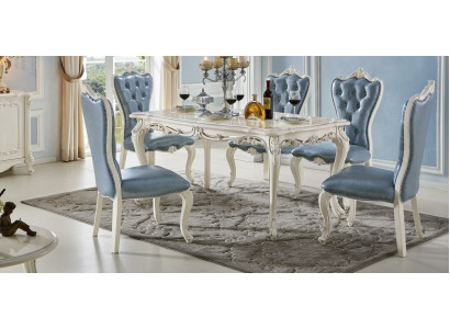 Klassische Massivholz Möbel Essgarnitur Essgruppe Esszimmer Tisch Set 7tlg.