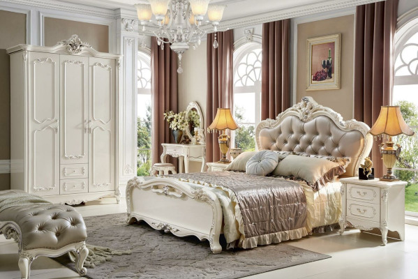 Schlafzimmer Sets Köngliche Bett 6tlg. Barock Chesterfield Möbel Massivholz