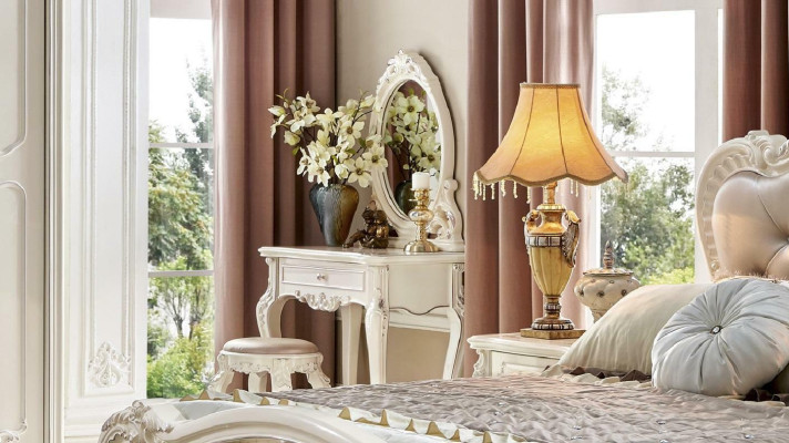 Schlafzimmer Sets Köngliche Bett 6tlg. Barock Chesterfield Möbel Massivholz
