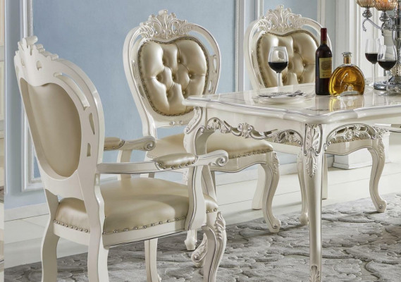 Beiger Klassischer Chesterfield x1 Stuhl Lederstuhl Esszimmer Sitzmöbel