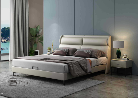 Hochwertiges Luxus Doppel Bett Betten Polster Design Ehe Hotel Leder Textil Neu