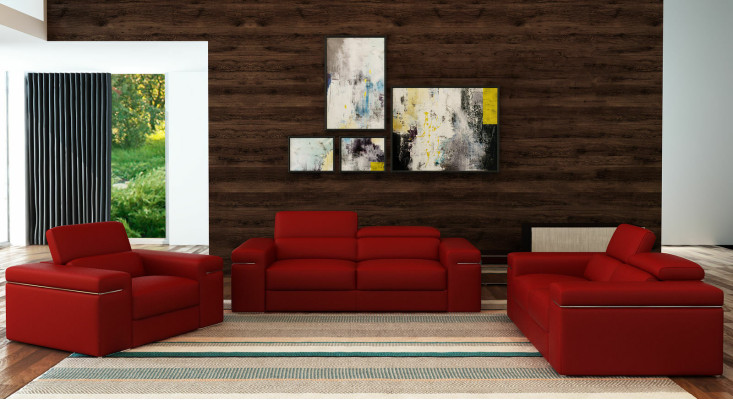 Sofagarnitur Couch Polster Leder Sofa Wohnzimmer Sitz 3+2+1 Set Garnituren