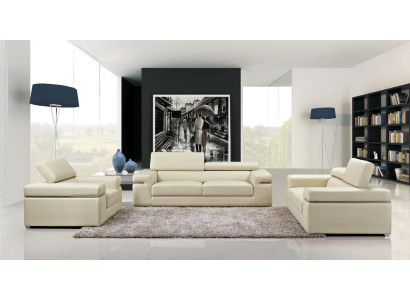 Sofagarnitur Couch 80 20 Polster Leder Sofa Wohnzimmer Sitz 3+2+1 Set