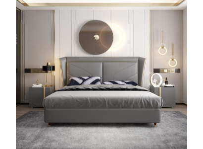 Bett Polster Design Luxus Doppel Hotel Betten Ehe Leder 180x200cm