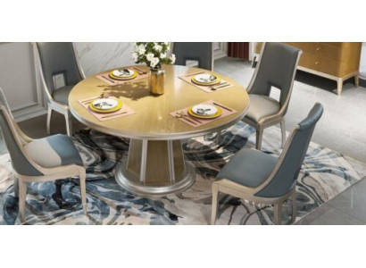 Garnitur Luxus Stuhl Set 4X Esszimmer Möbel Sessel Sitzgarnitur Massivholz