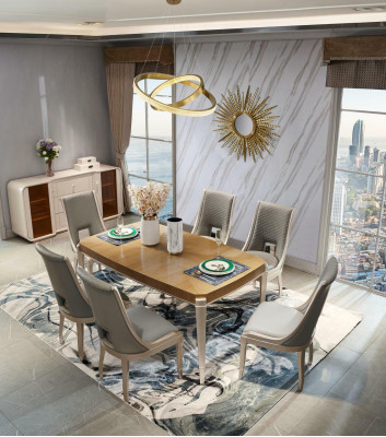 Garnitur Luxus Stuhl Set 4X Esszimmer Möbel Sessel Sitzgarnitur Massivholz