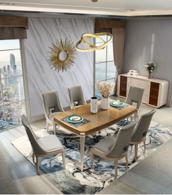 Stuhl Set Wohnzimmer Garnitur Massivholz Polster Esszimmer 4x Stühle Gruppe