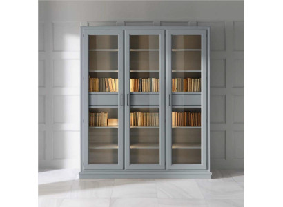 Grauer Bücherschrank mit Glastüren - Stilvolle Aufbewahrungslösung für Ihre Büchersammlung