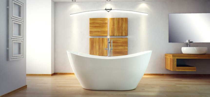 Exclusive freistehende Badewanne Acryl Wanne Dusche Bad Ablauf Design
