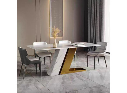 Tische Design Tisch Luxus Marmor Imitation Möbel Esszimmer Esstische Modern Gold