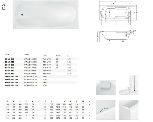 Bad Rechteck Badewanne Modern Badezimmer Wanne Acryl Duschwand