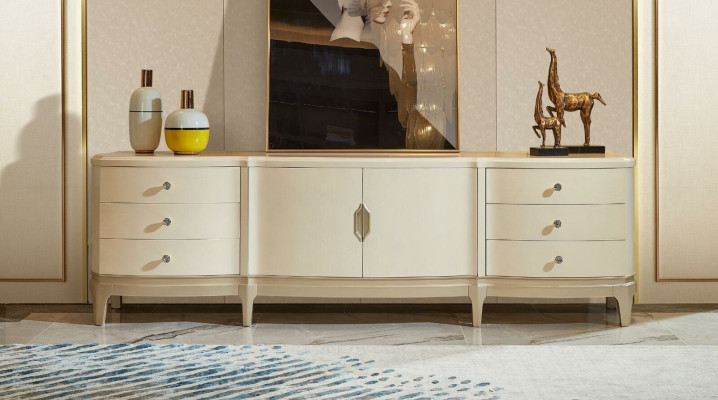 Design Kommode Luxus Regal Side Low Board Schrank Anrichte Massivholz Neu
