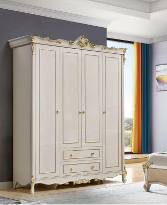 Kleiderschrank Massivholz Schrank Schränke Antik Stil Barock Schlafzimmer Neu