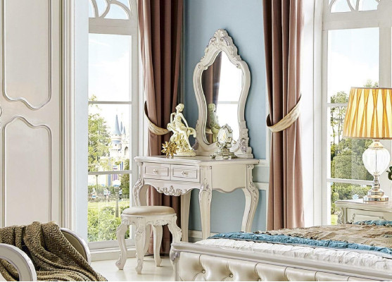 Klassisches Doppelbett Barock Hotel Betten Polsterbett Chesterfield Massivholz