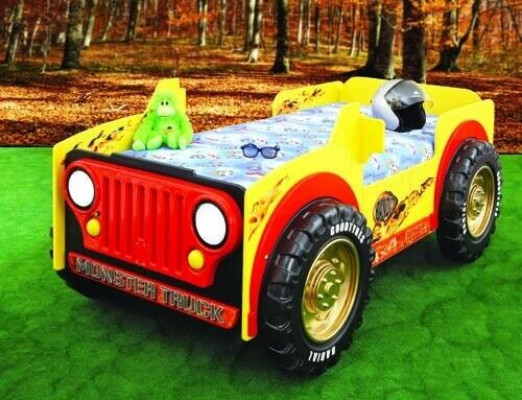 Kinderbett Kinderbett JEEP ABS Bett Betten Auto Jugendbett Fahrzeug Matratze Neu