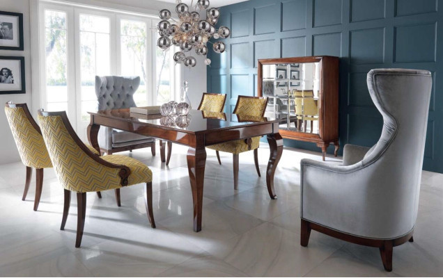 Hochglanz Tisch Esszimmertisch Tische Esstisch Braun Luxus Esszimmer Holz Neu