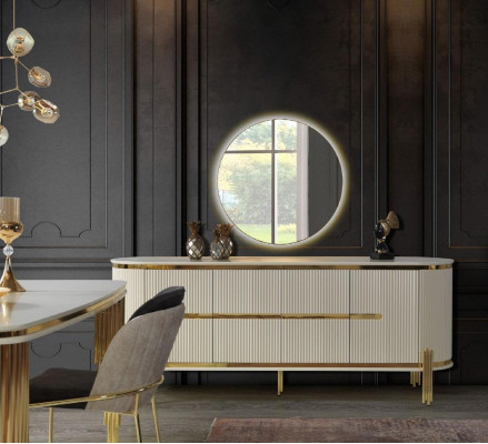 Metall Möbel Esszimmer Garnitur Tisch Stuhl Set kommode Essgarnitur Stühle 6tlg.